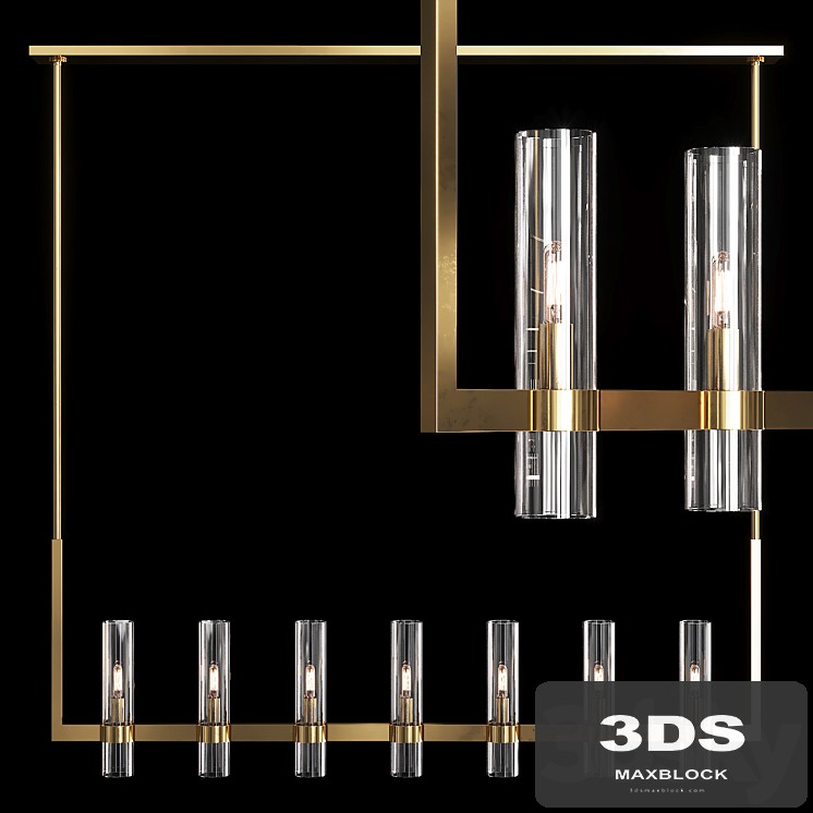 Restoration Hardware RAVELLE LINEAR CHANDELIER 59 Brass