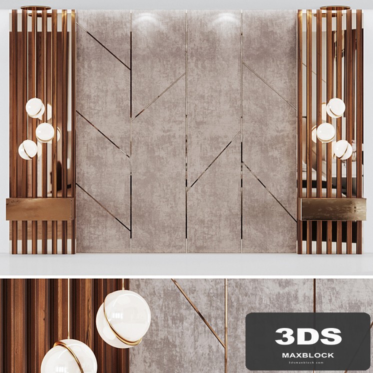 Headboard decoration with bedside tables