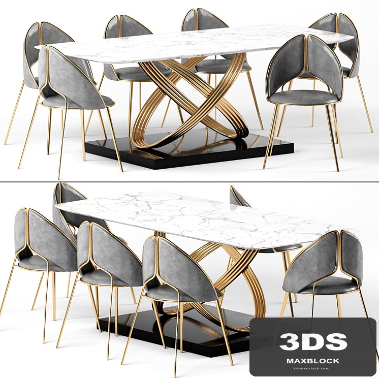 Modern Dining Chair PU Leather Upholstered Stainless Steel Gold Finish Chair