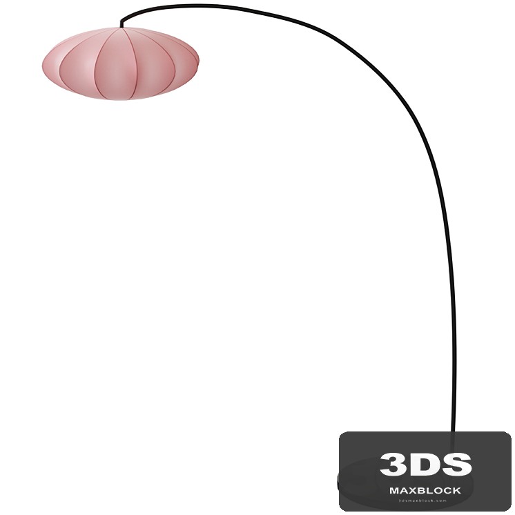 REGNSKUR REGNSKUR / SKAFTET SKAFTET Arched floor lamp, pink / black