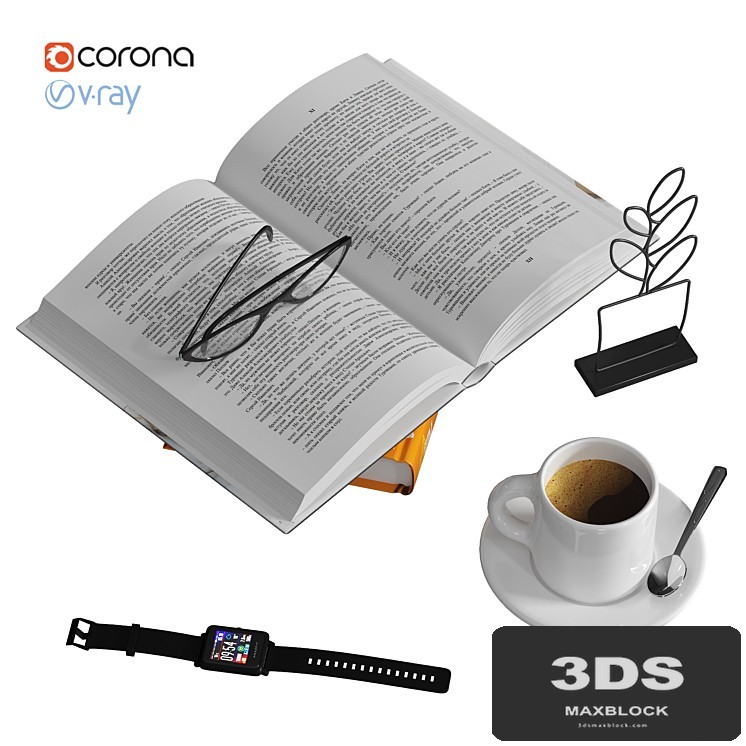 Decorative set with open book