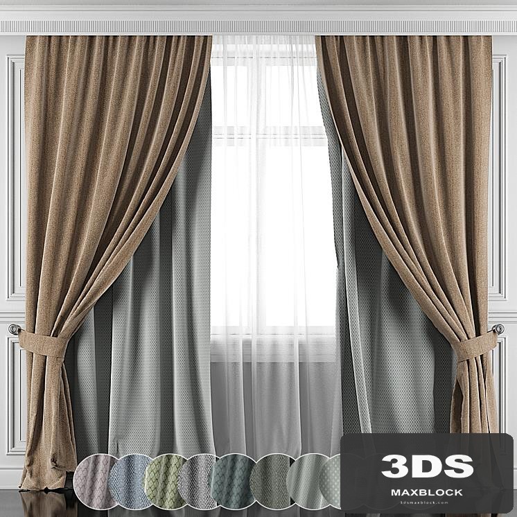 Curtains with window and moldings 396-401