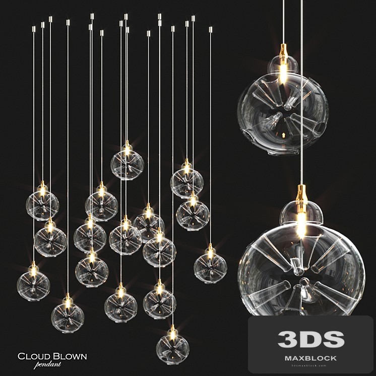Cloud Blown Glass Pendant Light