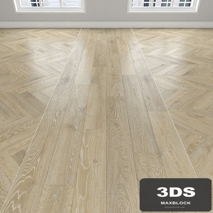 Parquet Oak, 3 types: herringbone, linear, chevron.