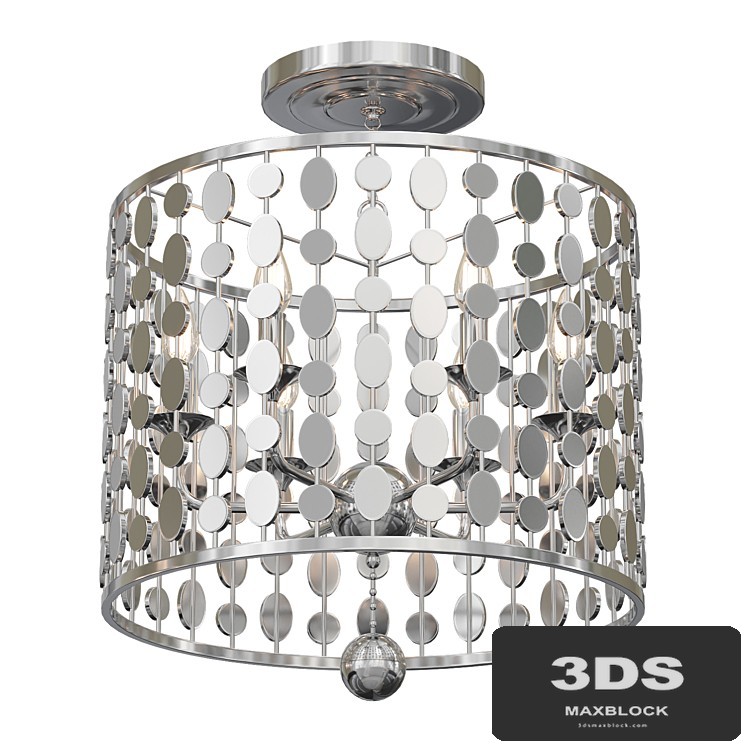 Layla 6 Light Antique Silver Chandelier