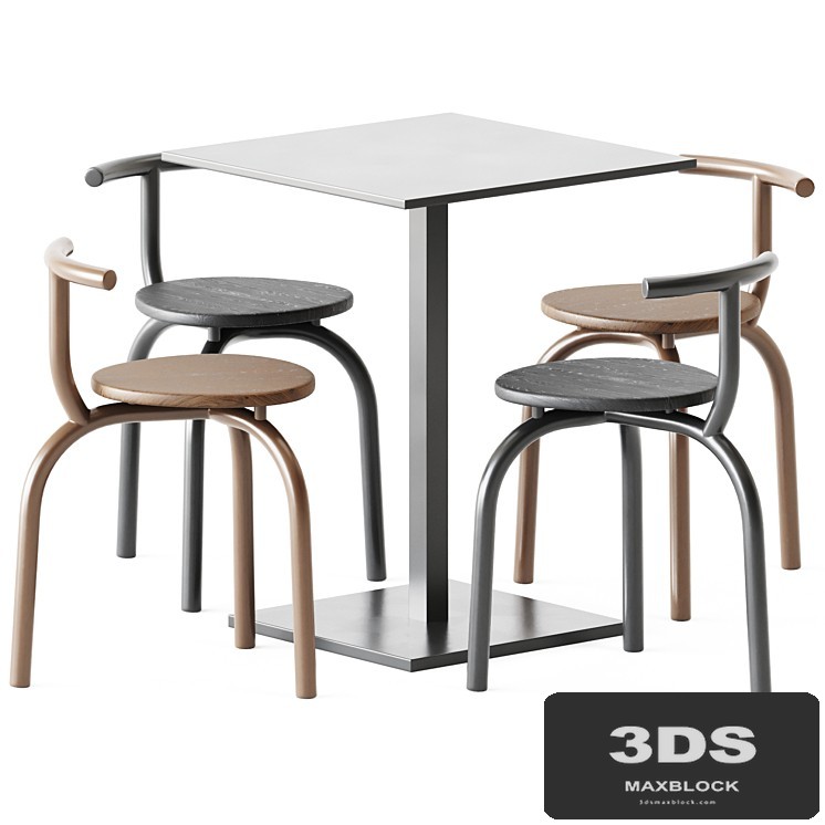 Table Dado S60 by Mobliberica and Ogle Chair by Hayo Gebauer