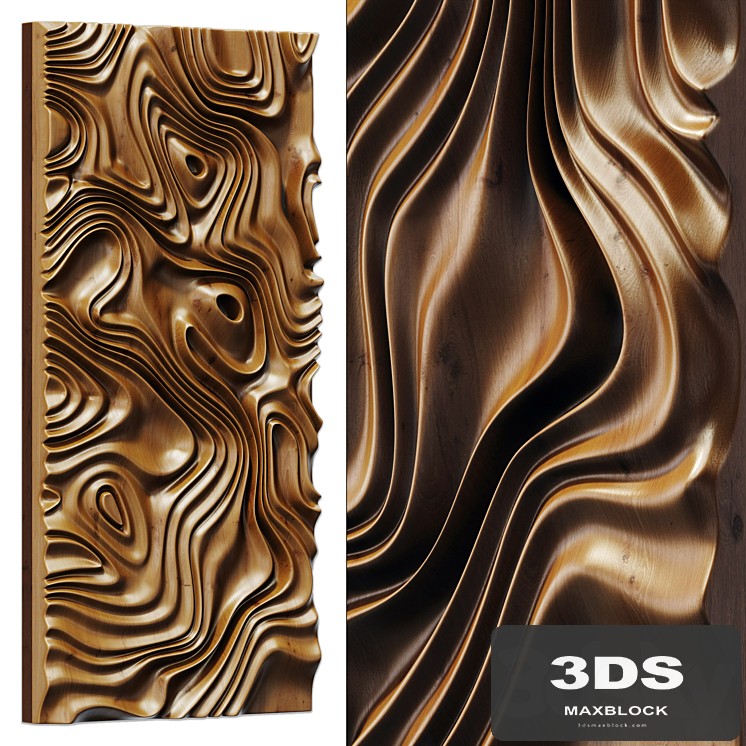 Parametric liquid wood line panel n1