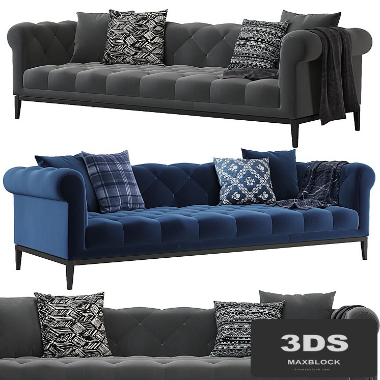 RH | Italia Chesterfield sofa with tufted