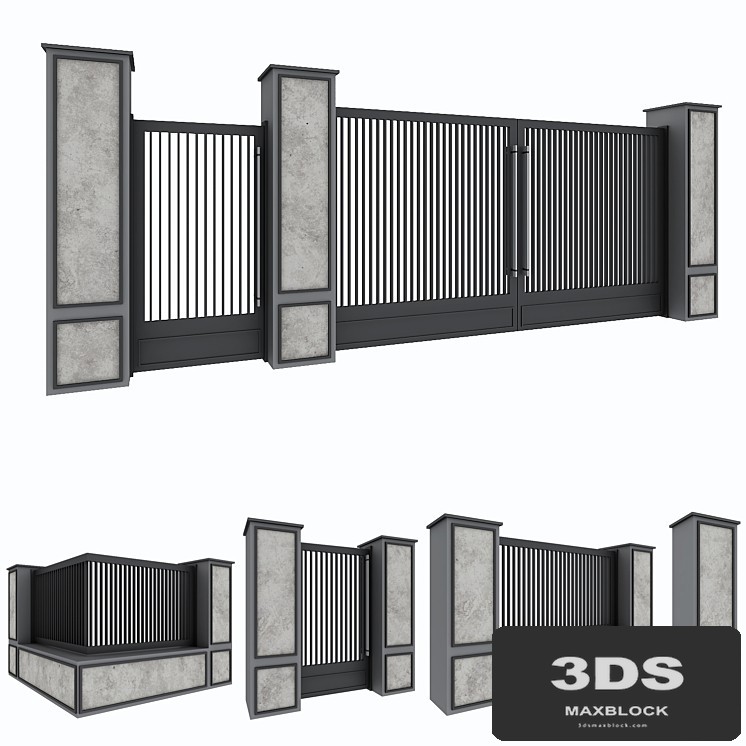 Garden gate & wall set
