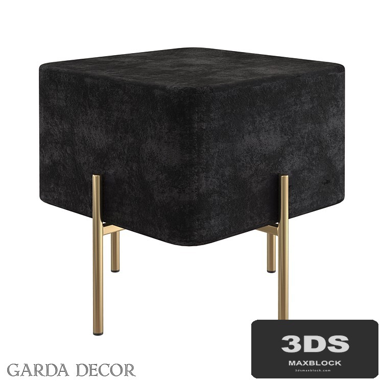 POUF BLACK VELOR GY-BEN7772GOLD-BL Garda Decor