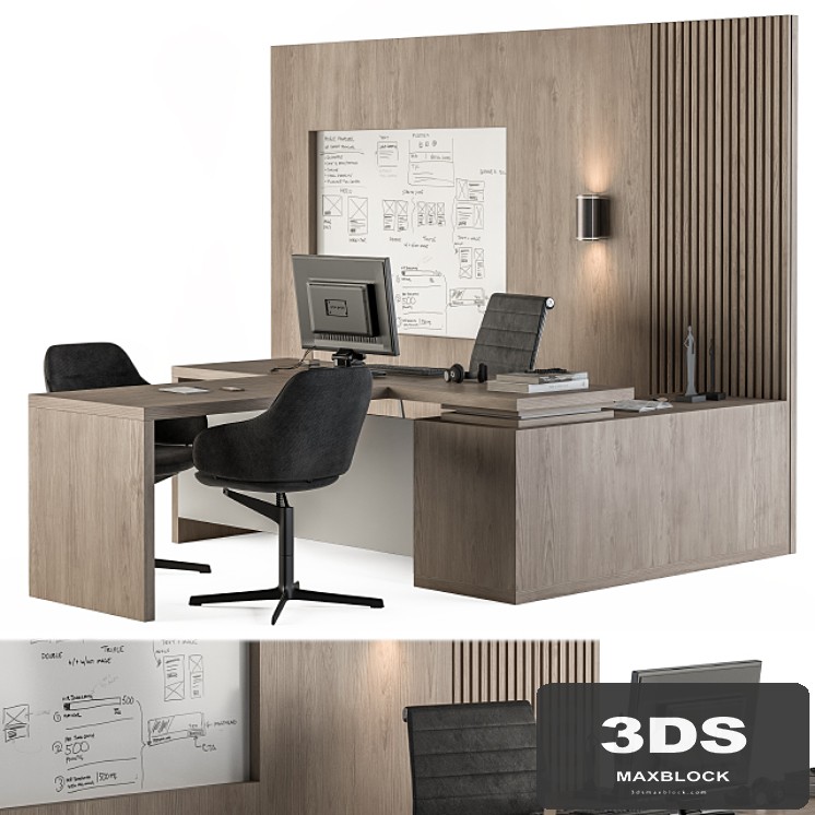 Office Furniture - Manager Set Table with Whiteboard 38