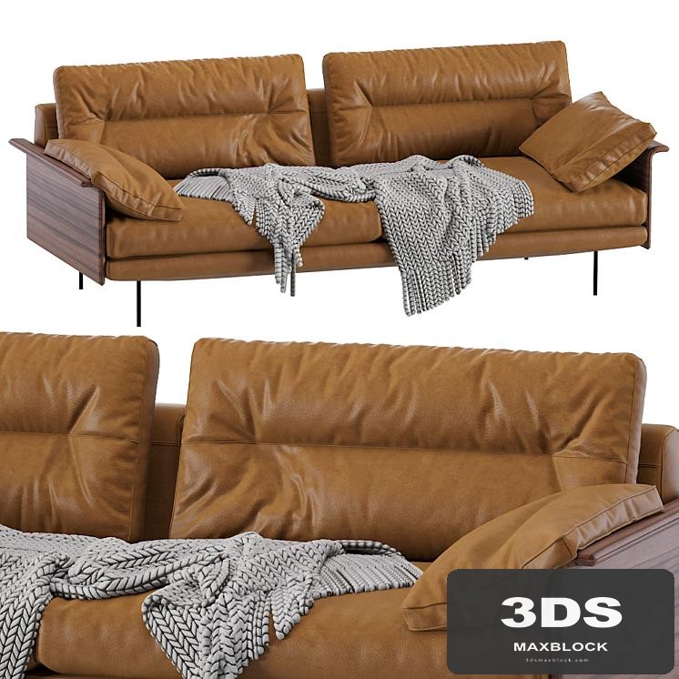 Leolux Sofa Wood Armrests