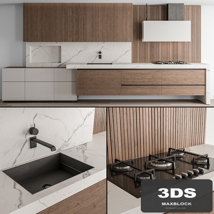 Kitchen Modern - White and Wood 61