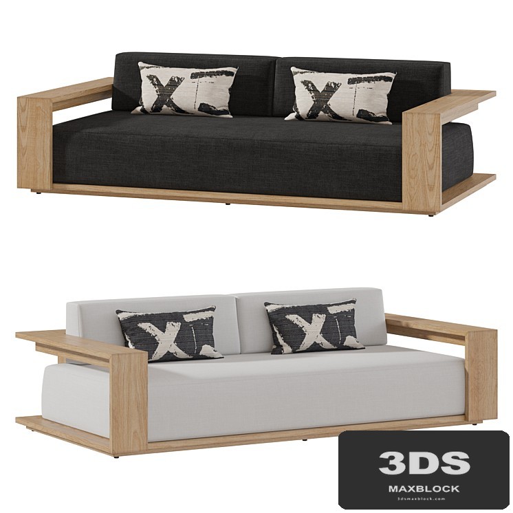 RH BAHIA SOFA Natural Teak size 2150