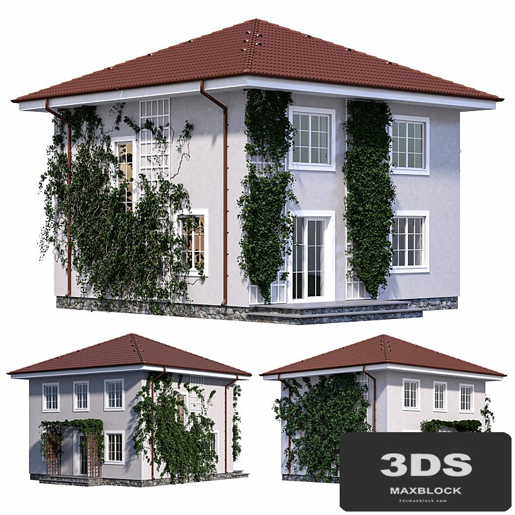 Two-storey house with ivy