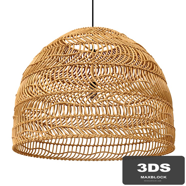 Wicker Hanging Lamp Natural - Large