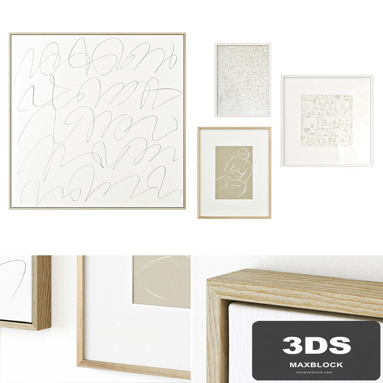 Abstract posters with painting on canvas