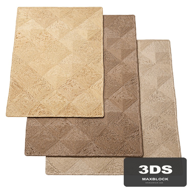 Natural Spiral sections Braided Jute Rug