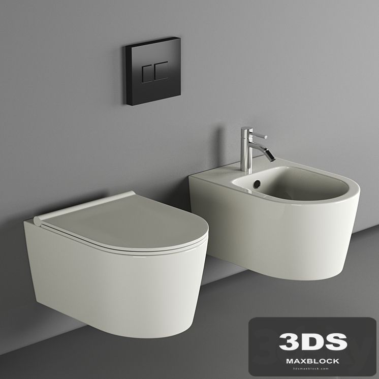 Salenzi Wandcloset Civita 50x35x36.5 Cm Keramiek Rimless Mat Grijs