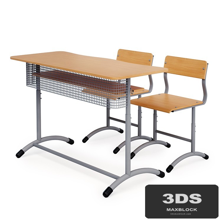 Chairs and school desk for two students "Extra"