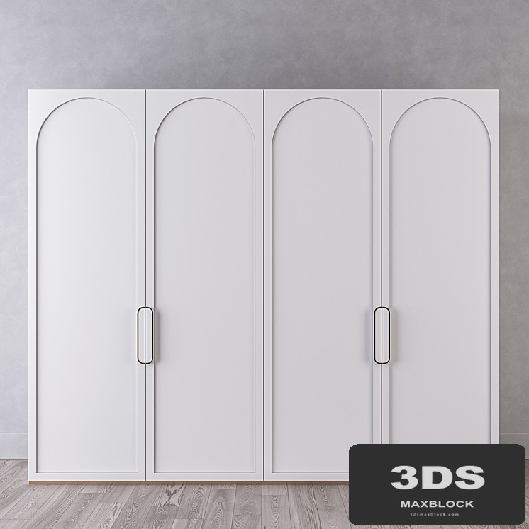 White wardrobe with arches