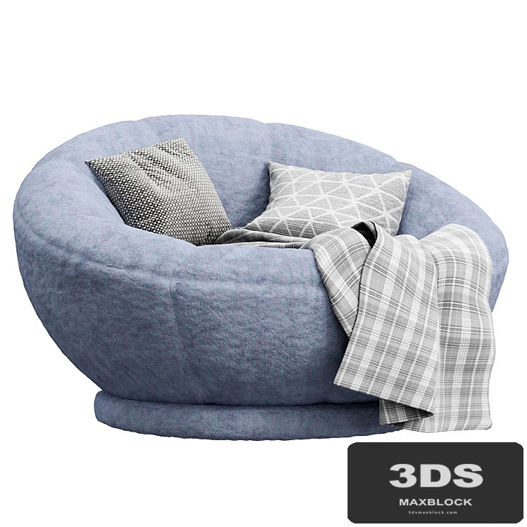 Cozy Sherpa Indigo Groovy Swivel Chair