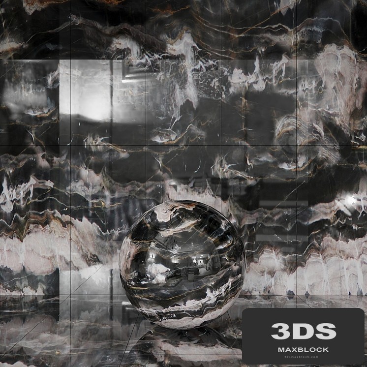 Seamless Confusion Dark Marble Material