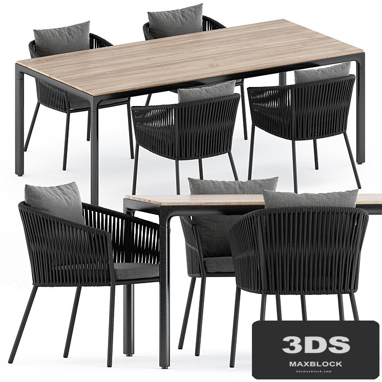 Porto Dining Chair by burkedecor and Illum table by Tribu
