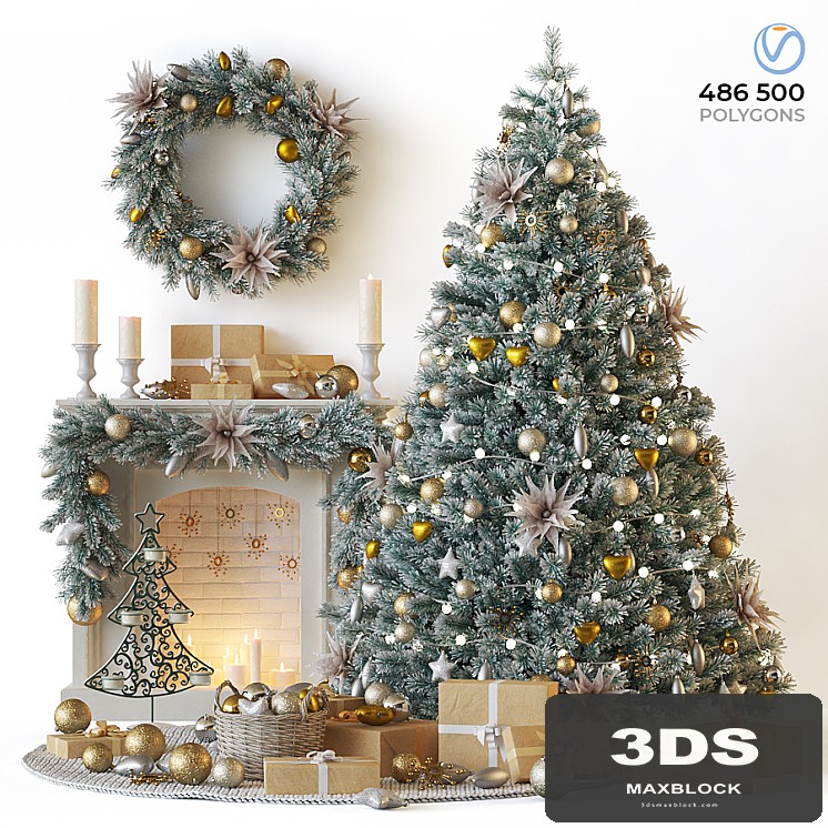 Christmas tree with fireplace