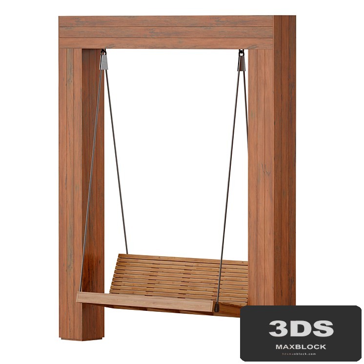 Wooden park swing made of light wood