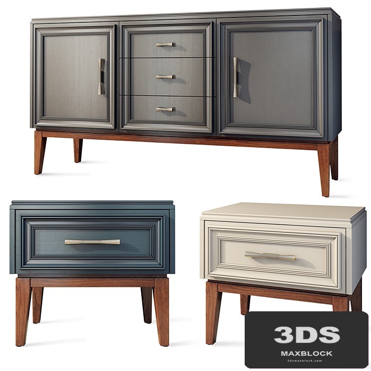 Chest of drawers and bedside table Sacramento Belfan. Nightstand, sideboard