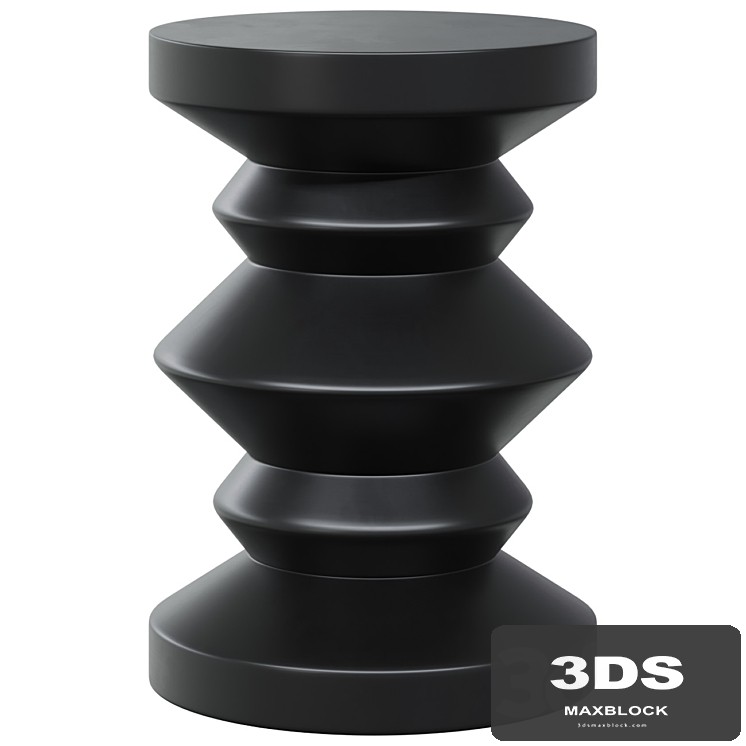 Coffee table Unstructured garden table in black fibrous clay elmira