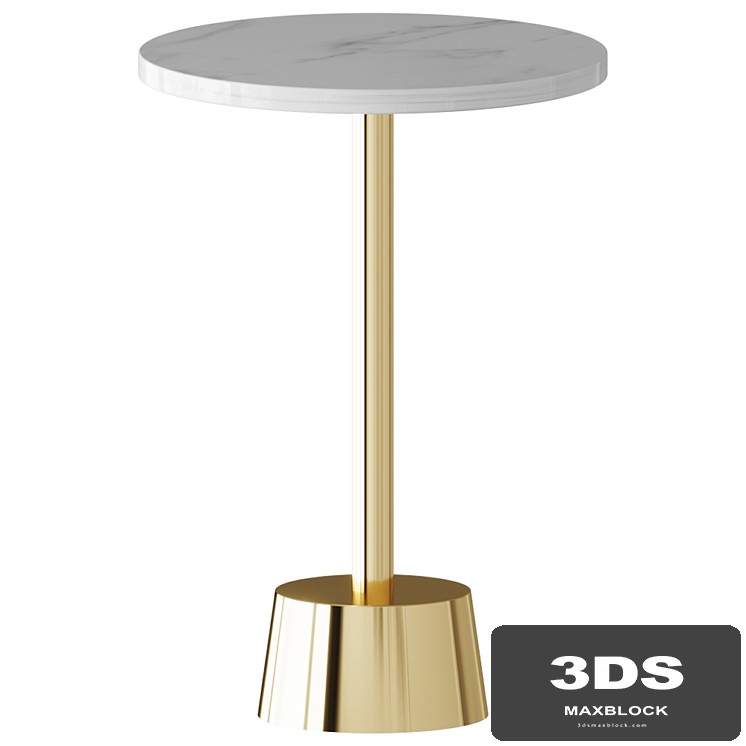 Elyne Side table white marble and gold plated metal Coffee table coffee table