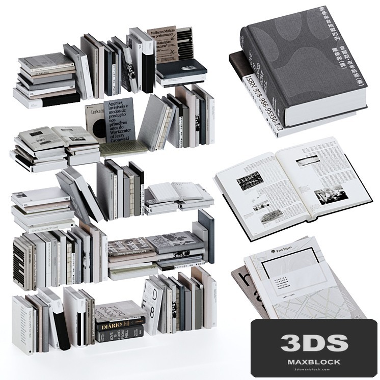 Gray and white books set vol4
