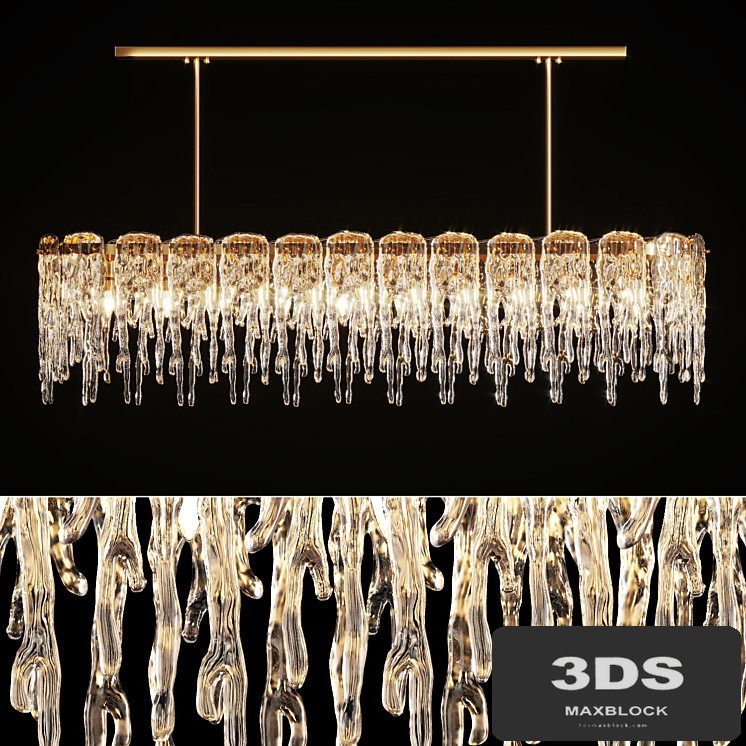 Chandelier with Ice Plates Spring Long M