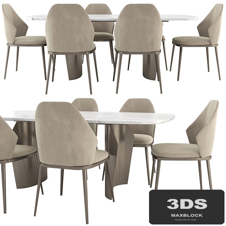 Mida Chair and Flame Table by Bonaldo
