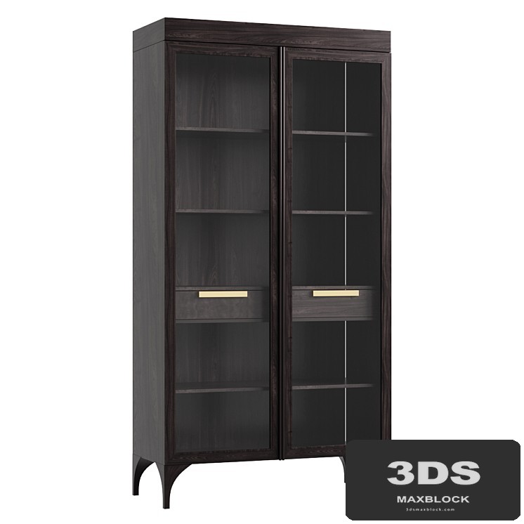 Wardrobe Showcase Bridge with glass fronts and 2 drawers