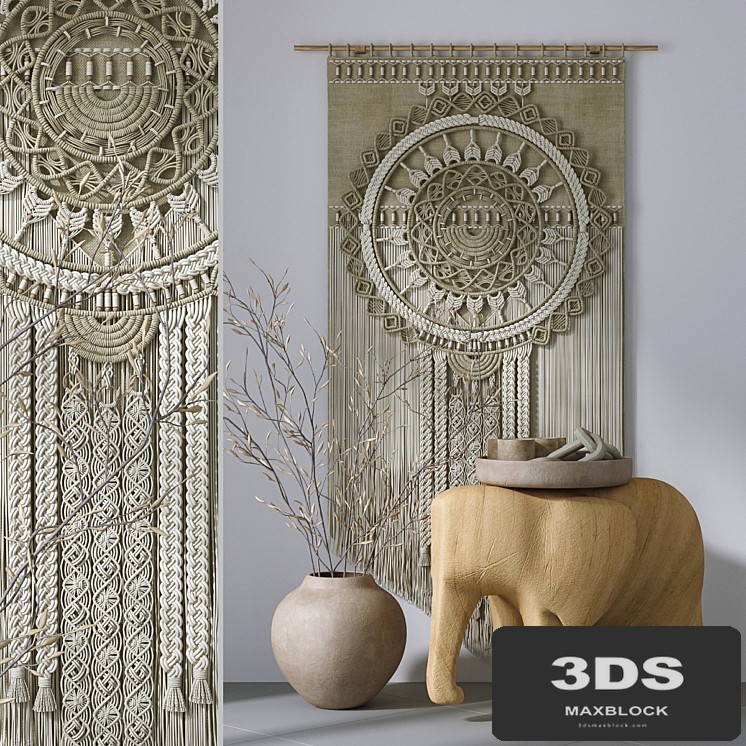 Decorative set with panels Macrame # 6