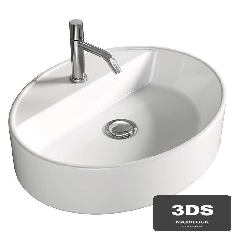 Lavabo da appoggio con foro rubinetto Londra ovale 50 Olympia