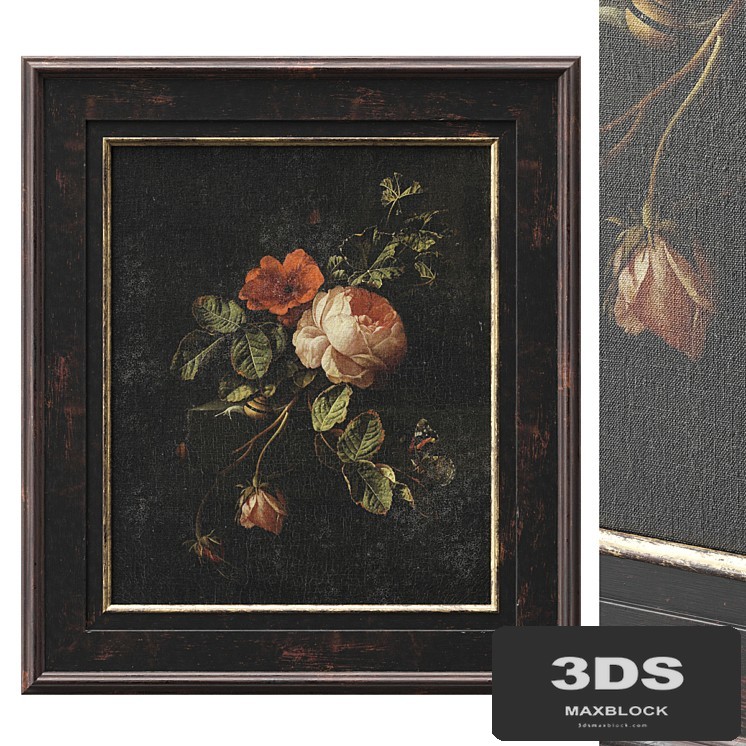Classic frame with flowers