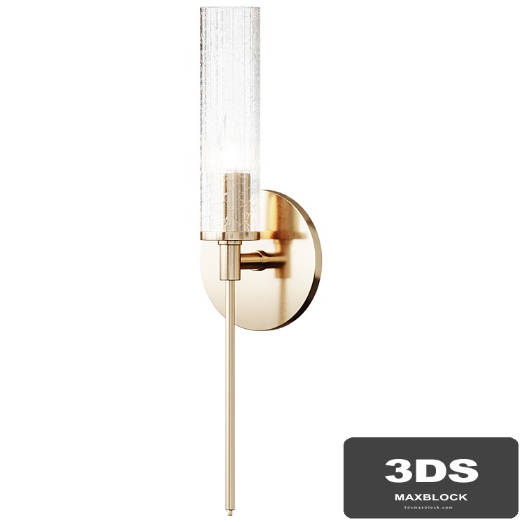 Pencil Arm and Crackle Glass Sconce Wall Sconce