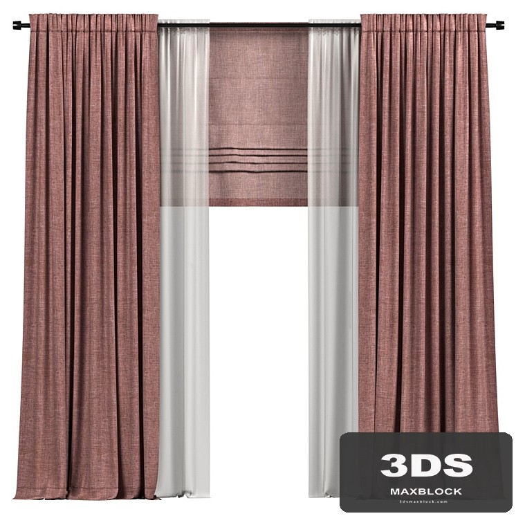 Curtains with roman and tulle
