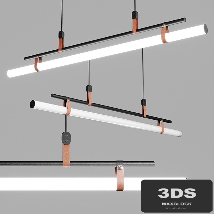 Lucien Tube Chandelier - Leather pendant light - decorlyn