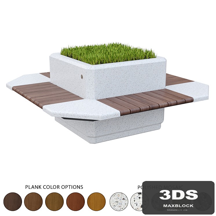 Square planter bench 227