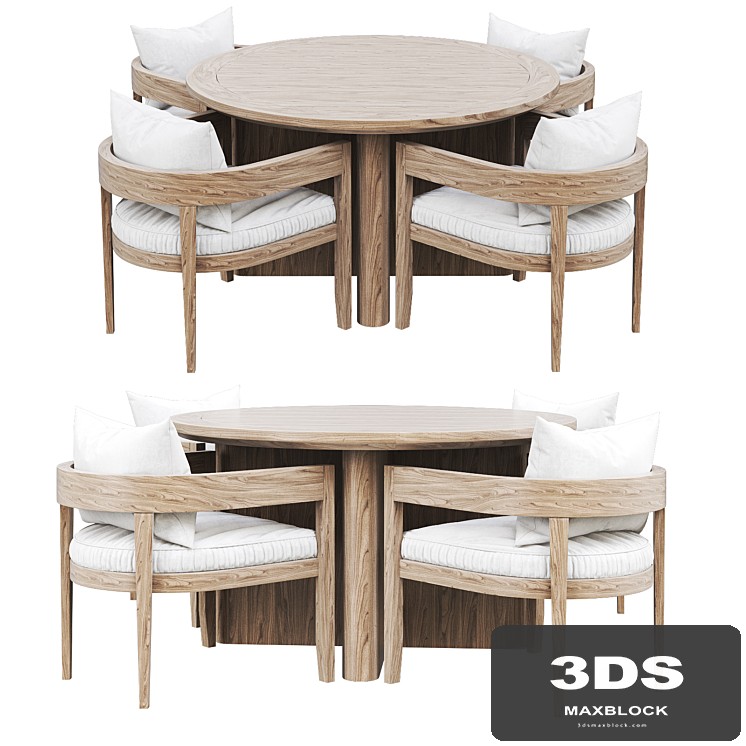 RH Outdoor Baimain restangular table-chair