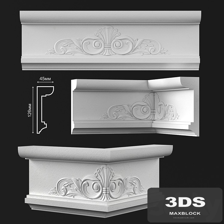 Ceiling cornice for recasting