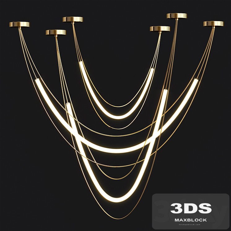 Geometric LED Line Chandelier 2
