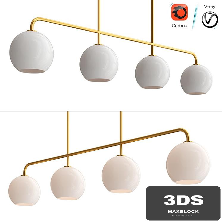 Sculptural 4-Light Globe Pendant - Milk