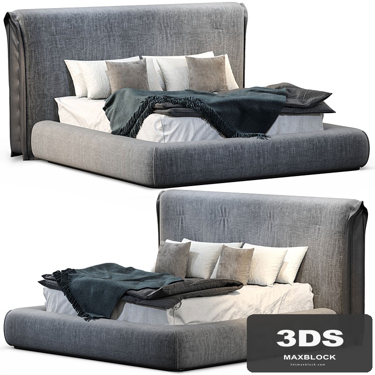 Bed with high headboard By Bonaldo SADDLE Collection
