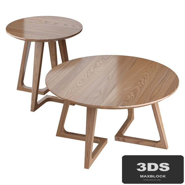 American-style household solid wood round coffee table